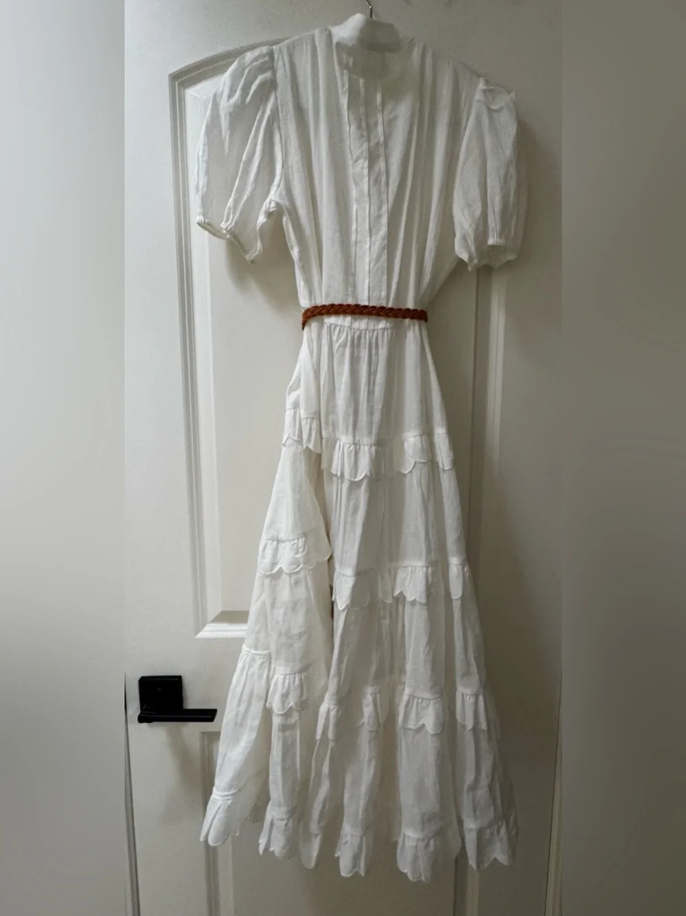 Amelie Scallop Frill Ramie Dress - Picture 6 of 8